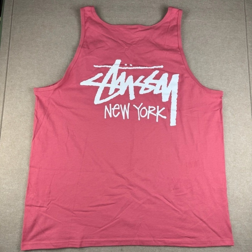 Stussy New York Tank Top Mens XXL Pink Streetwear Graphic‎ Sleeveless Tee